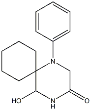 1-Phenyl-5-hydroxy-1,4-diazaspiro[5.5]undecan-3-one Struktur