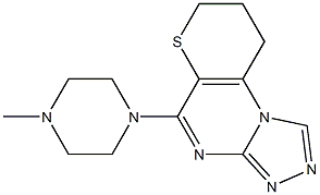 8,9-Dihydro-5-(4-methylpiperazin-1-yl)-7H-thiopyrano[2,3-e][1,2,4]triazolo[4,3-a]pyrimidine Struktur