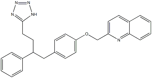 5-[3-Phenyl-4-[4-(2-quinolinylmethoxy)phenyl]-butyl]-1H-tetrazole Struktur