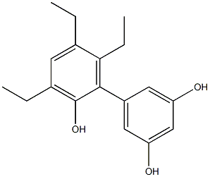 3',5',6'-Triethyl-1,1'-biphenyl-2',3,5-triol Struktur