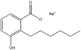 2-Hexyl-3-hydroxybenzoic acid sodium salt Struktur