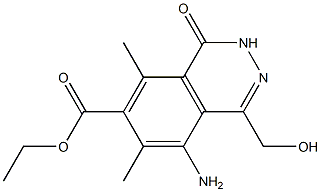 1,2-Dihydro-1-oxo-4-(hydroxymethyl)-5-amino-6,8-dimethylphthalazine-7-carboxylic acid ethyl ester Struktur