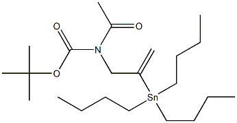 2-Tributylstannyl-N-(tert-butoxycarbonyl)-N-acetyl-2-propen-1-amine Struktur