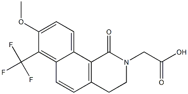 1,2,3,4-Tetrahydro-7-trifluoromethyl-8-methoxy-1-oxobenz[h]isoquinoline-2-acetic acid Struktur