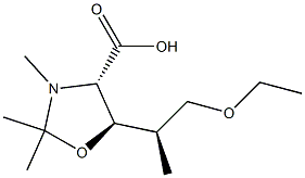 (4S,5R)-2,2,3-Trimethyl-5-[(1R)-2-ethoxy-1-methylethyl]-4-oxazolidinecarboxylic acid Struktur