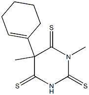 5-(1-Cyclohexenyl)-1,5-dimethylpyrimidine-2,4,6(1H,3H,5H)-trithione Struktur