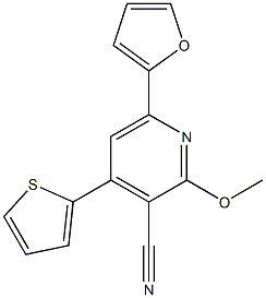 2-Methoxy-4-(2-thienyl)-6-(2-furanyl)pyridine-3-carbonitrile Struktur