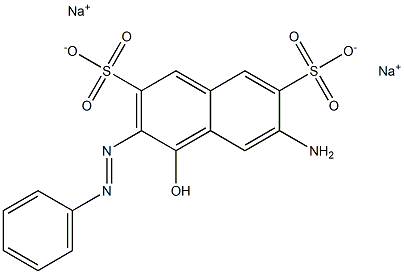 6-Amino-4-hydroxy-3-phenylazonaphthalene-2,7-disulfonic acid disodium salt Struktur