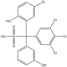 (3-Chloro-6-hydroxyphenyl)(3,4,5-trichlorophenyl)(3-hydroxyphenyl)methanesulfonic acid Struktur