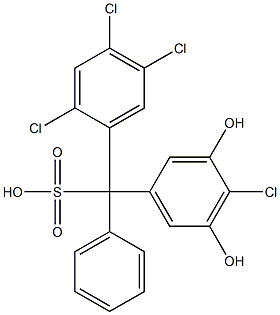 (4-Chloro-3,5-dihydroxyphenyl)(2,4,5-trichlorophenyl)phenylmethanesulfonic acid Struktur