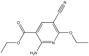 2-Amino-5-cyano-6-ethoxypyridine-3-carboxylic acid ethyl ester Struktur