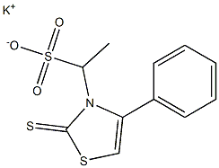 1-(4-Phenyl-2-thioxo-4-thiazolin-3-yl)ethanesulfonic acid potassium salt Struktur