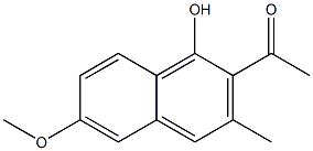 6-Methoxy-3-methyl-2-acetyl-1-naphthol Struktur