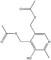 4,5-Bis(acetylthiomethyl)-2-methyl-3-pyridinol Struktur