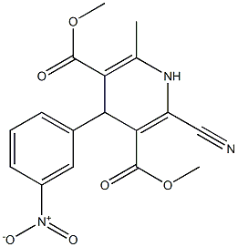 4-(3-Nitrophenyl)-2-cyano-6-methyl-1,4-dihydropyridine-3,5-dicarboxylic acid dimethyl ester Struktur