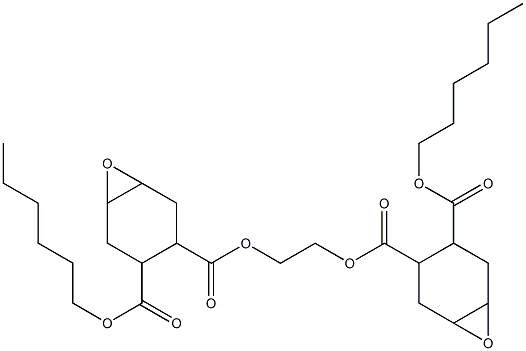 Bis[2-(hexyloxycarbonyl)-4,5-epoxy-1-cyclohexanecarboxylic acid]ethylene ester Struktur