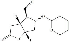 (1S,5R,6R,7R)-3-Oxo-7-(tetrahydro-2H-pyran-2-yloxy)-2-oxabicyclo[3.3.0]octane-6-carbaldehyde Struktur