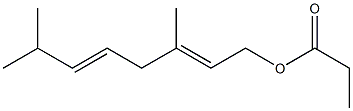 Propionic acid 3,7-dimethyl-2,5-octadienyl ester Struktur