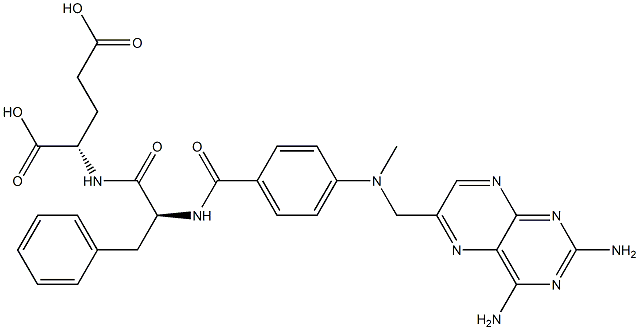 N-[N-[4-[[(2,4-Diaminopteridin-6-yl)methyl]methylamino]benzoyl]-3-phenyl-L-alanyl]-L-glutamic acid Struktur