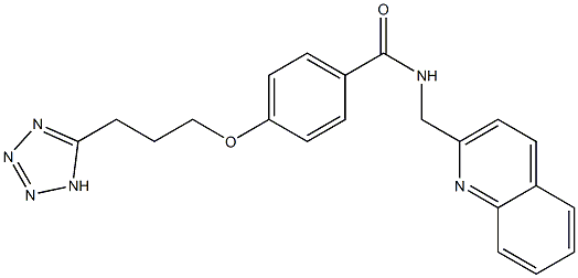 4-[3-(1H-Tetrazol-5-yl)propoxy]-N-(2-quinolylmethyl)benzamide Struktur