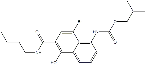 N-[8-Bromo-6-(N-butylcarbamoyl)-5-hydroxy-1-naphtyl]carbamic acid isobutyl ester Struktur