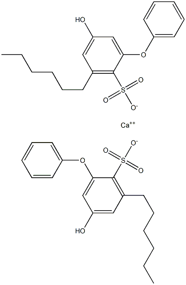 Bis(5-hydroxy-3-hexyl[oxybisbenzene]-2-sulfonic acid)calcium salt Struktur