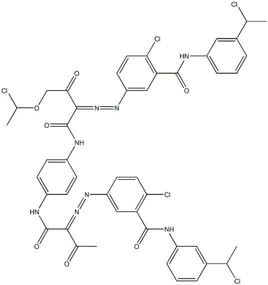 3,3'-[2-[(1-Chloroethyl)oxy]-1,4-phenylenebis[iminocarbonyl(acetylmethylene)azo]]bis[N-[3-(1-chloroethyl)phenyl]-6-chlorobenzamide] Struktur