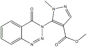 1-Methyl-5-[(3,4-dihydro-4-oxo-1,2,3-benzotriazin)-3-yl]-1H-pyrazole-4-carboxylic acid methyl ester Struktur