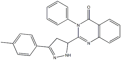 3-(Phenyl)-2-[[3-(4-methylphenyl)-4,5-dihydro-1H-pyrazol]-5-yl]quinazolin-4(3H)-one Struktur