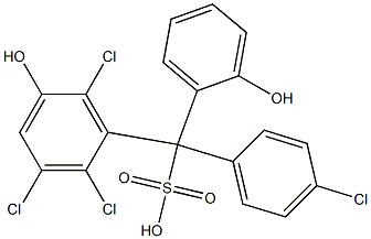 (4-Chlorophenyl)(2,3,6-trichloro-5-hydroxyphenyl)(2-hydroxyphenyl)methanesulfonic acid Struktur