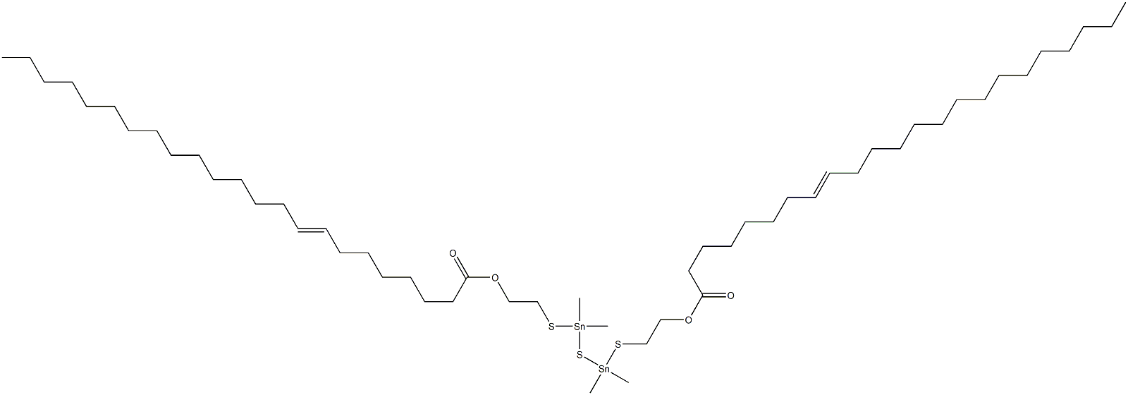 Bis[dimethyl[[2-(7-docosenylcarbonyloxy)ethyl]thio]stannyl] sulfide Struktur