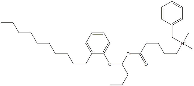 N,N-Dimethyl-N-benzyl-N-[4-[[1-(2-decylphenyloxy)butyl]oxycarbonyl]butyl]aminium Struktur