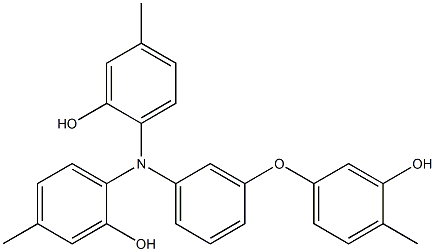 N,N-Bis(2-hydroxy-4-methylphenyl)-3-(3-hydroxy-4-methylphenoxy)benzenamine Struktur