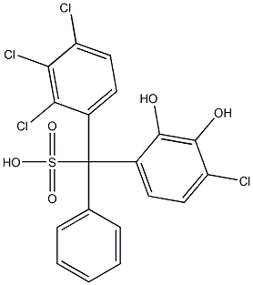 (4-Chloro-2,3-dihydroxyphenyl)(2,3,4-trichlorophenyl)phenylmethanesulfonic acid Struktur