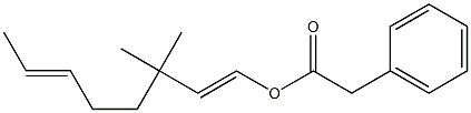 Phenylacetic acid 3,3-dimethyl-1,6-octadienyl ester Struktur