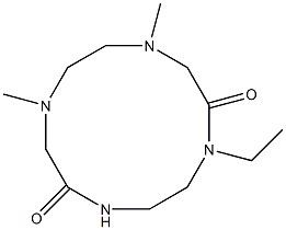 4,7-Dimethyl-10-ethyl-1,4,7,10-tetraazacyclododecane-2,9-dione Struktur