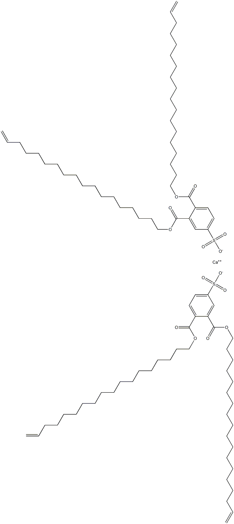 Bis[3,4-di(17-octadecenyloxycarbonyl)benzenesulfonic acid]calcium salt Struktur