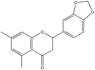 5,7-Dimethyl-3',4'-methylenebisoxyflavanone Struktur