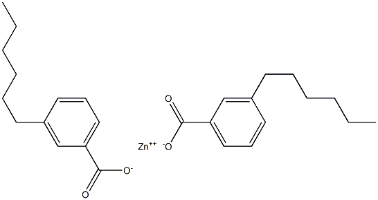 Bis(3-hexylbenzoic acid)zinc salt Struktur