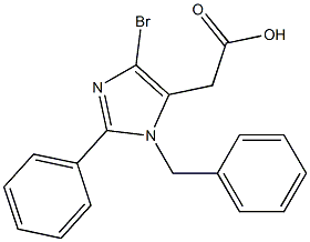 2-Phenyl-1-benzyl-4-bromo-1H-imidazole-5-acetic acid Struktur