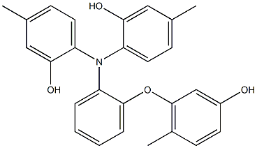 N,N-Bis(2-hydroxy-4-methylphenyl)-2-(3-hydroxy-6-methylphenoxy)benzenamine Struktur