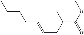 2-Methyl-3-(1-hexenyl)propionic acid methyl ester Struktur