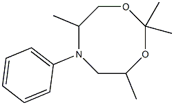 2,2,4,7-Tetramethyl-6-(phenyl)-5,6,7,8-tetrahydro-4H-1,3,6-dioxazocine Struktur