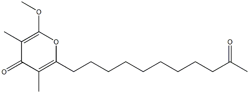 6-Methoxy-3,5-dimethyl-2-(10-oxoundecyl)-4H-pyran-4-one Struktur