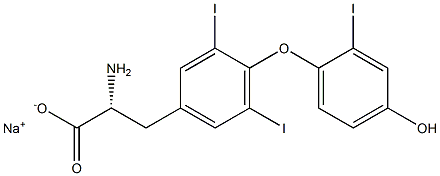 (R)-2-Amino-3-[4-(4-hydroxy-2-iodophenoxy)-3,5-diiodophenyl]propanoic acid sodium salt Struktur