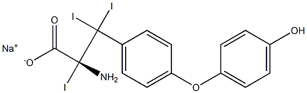 (R)-2-Amino-3-[4-(4-hydroxyphenoxy)phenyl]-2,3,3-triiodopropanoic acid sodium salt Struktur