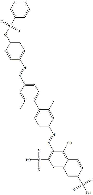 3-[[2,2'-Dimethyl-4'-[[4-[(phenylsulfonyl)oxy]phenyl]azo][1,1'-biphenyl]-4-yl]azo]-4-hydroxy-2,7-naphthalenedisulfonic acid Struktur