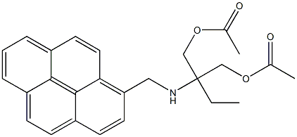 1-[1,1-Bis(acetyloxymethyl)propylaminomethyl]pyrene Struktur