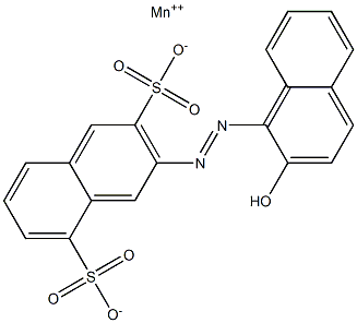 2-[(2-Hydroxy-1-naphtyl)azo]-3,8-naphthalenedisulfonic acid manganese(II) salt Struktur