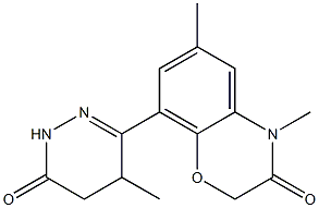 4,6-Dimethyl-8-[(1,4,5,6-tetrahydro-4-methyl-6-oxopyridazin)-3-yl]-4H-1,4-benzoxazin-3(2H)-one Struktur